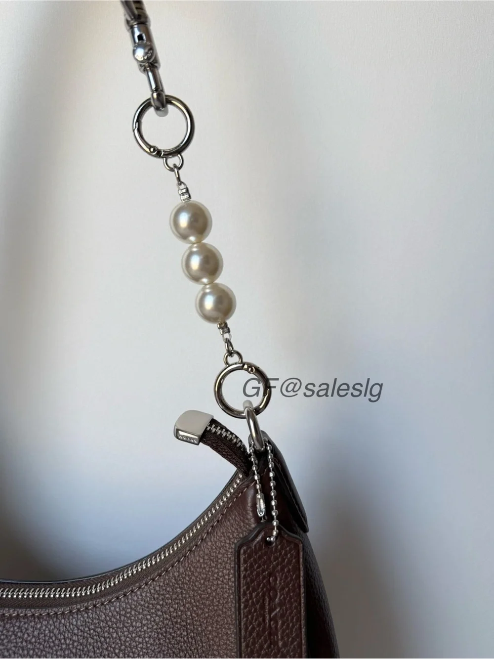 Coach Teri Hobo Shoulder Bag Maple Brown Pebble Leather Silver CV935 NWT